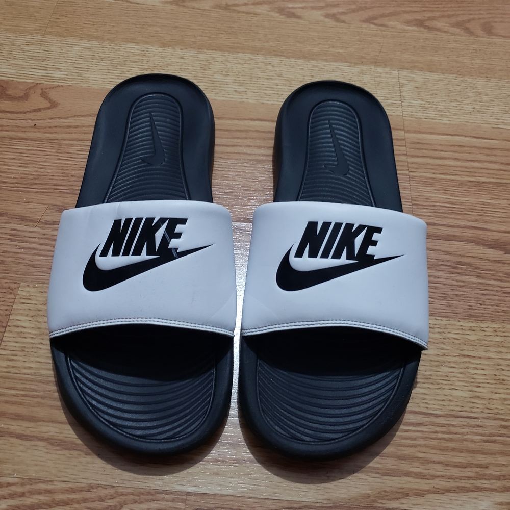 Nike Black and White Slides